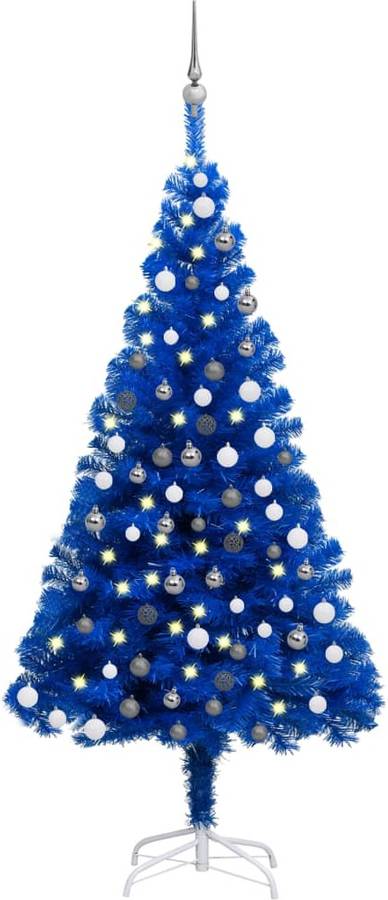 Árbol de Navidad VIDAXL con Luzes LED y Bolas (Azul - 75x15 cm)