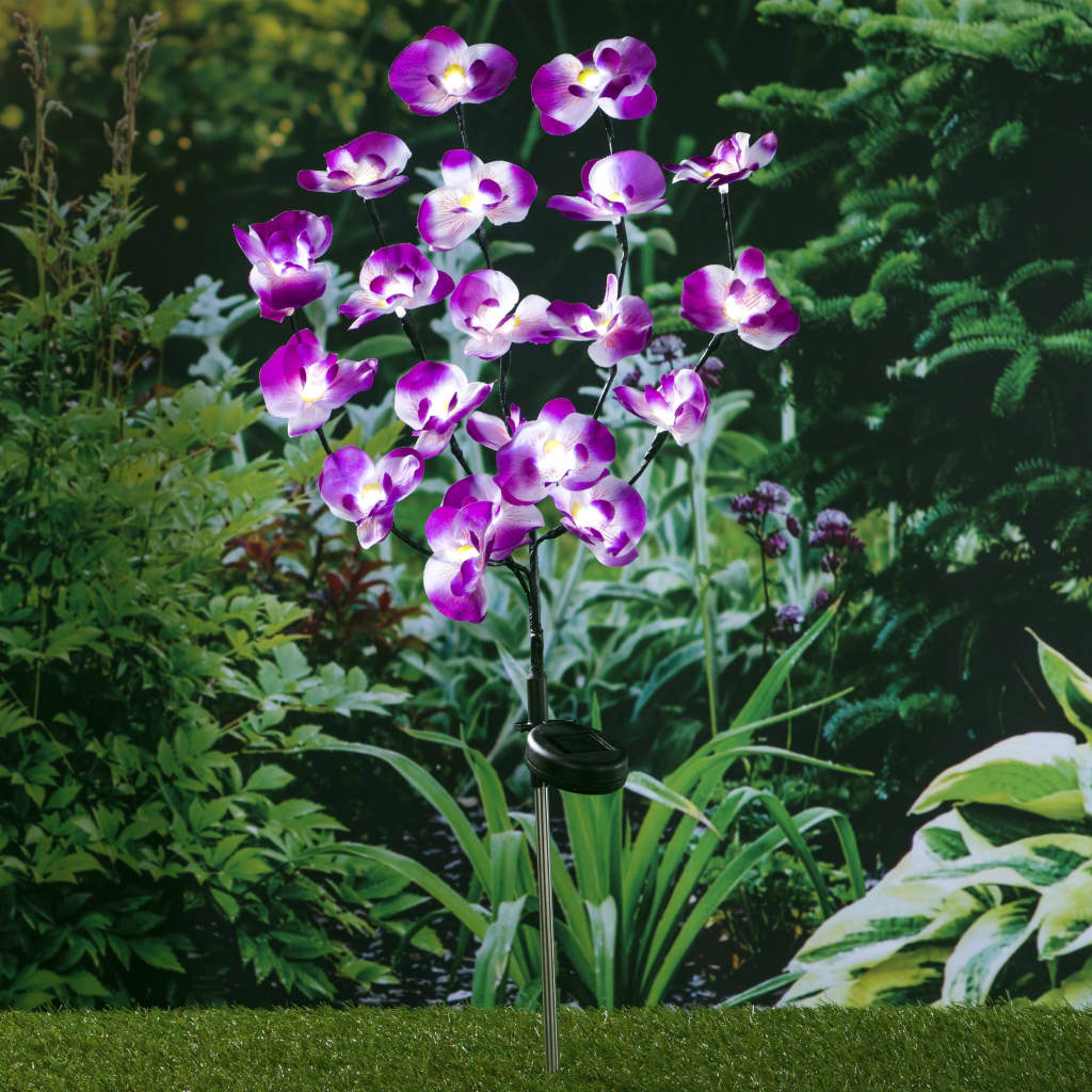 Hi Iluminação Led Solar Em Orquídea 75 Cm