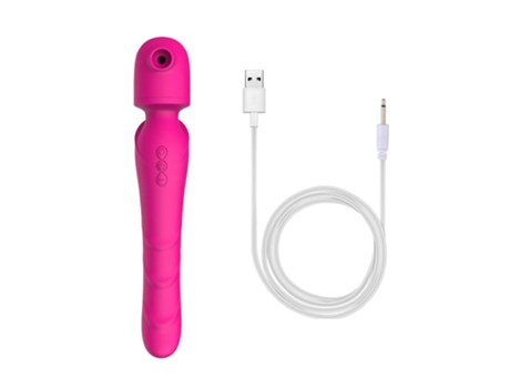 Vibrador de masaje de succión 3 en 1 con 10 modos para mujeres (rosa roja) VEANXIN