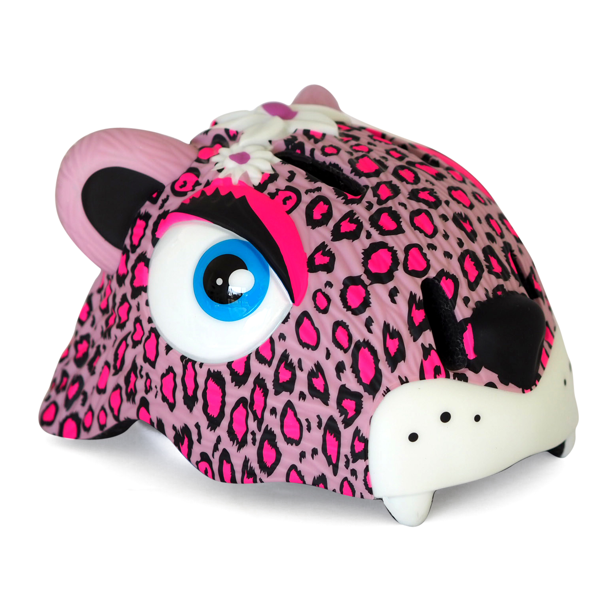 Casco de Bicicleta para Niños CRAZY SAFETY Leopardo rosa Certificado EN1078