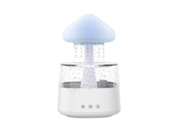 Humidificador de Nube de Lluvia por Goteo de Agua con 5 Aceites Esenciales, Difusor de Nube con 7 Luces Nocturnas de Colores Cambiantes, Humidificador de Hongos (Blanco-Control IKIKSO