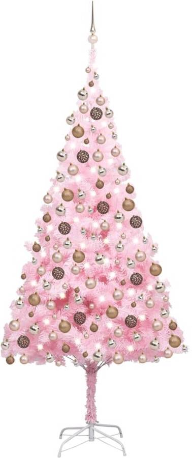 Árbol De Navidad artificial con led y pvc rosa 240 cm vidaxl luzes 12x24