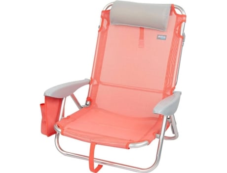 Silla Alu 4 pos 51x45x76cm ccojin+bolsillo+asatextil plegable aktive multiposiciones con coral 67x67x76