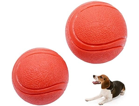 Paquete de 2 pelotas de goma sólida para perros, pelota hinchable de goma sólida para perros, resistente a las mordeduras e indestructible, pelota ...