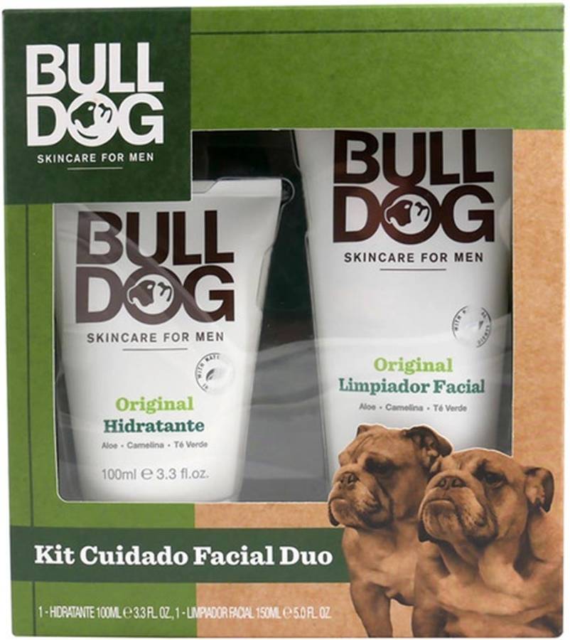 Bulldog Cuidado Facial para hombres pack set duo limpiador 150ml crema hidratante 100ml kit de 150 +150