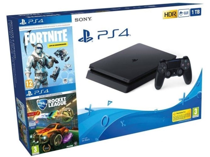 Consola PS4 Slim + Fornite + Rocket League 3D (1 TB)