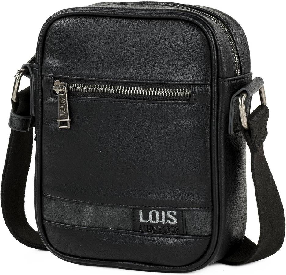 Bandoleras Hombre Bolso de material piel ajustable mano ideal para uso diario 310216 lois negro 20x16x5