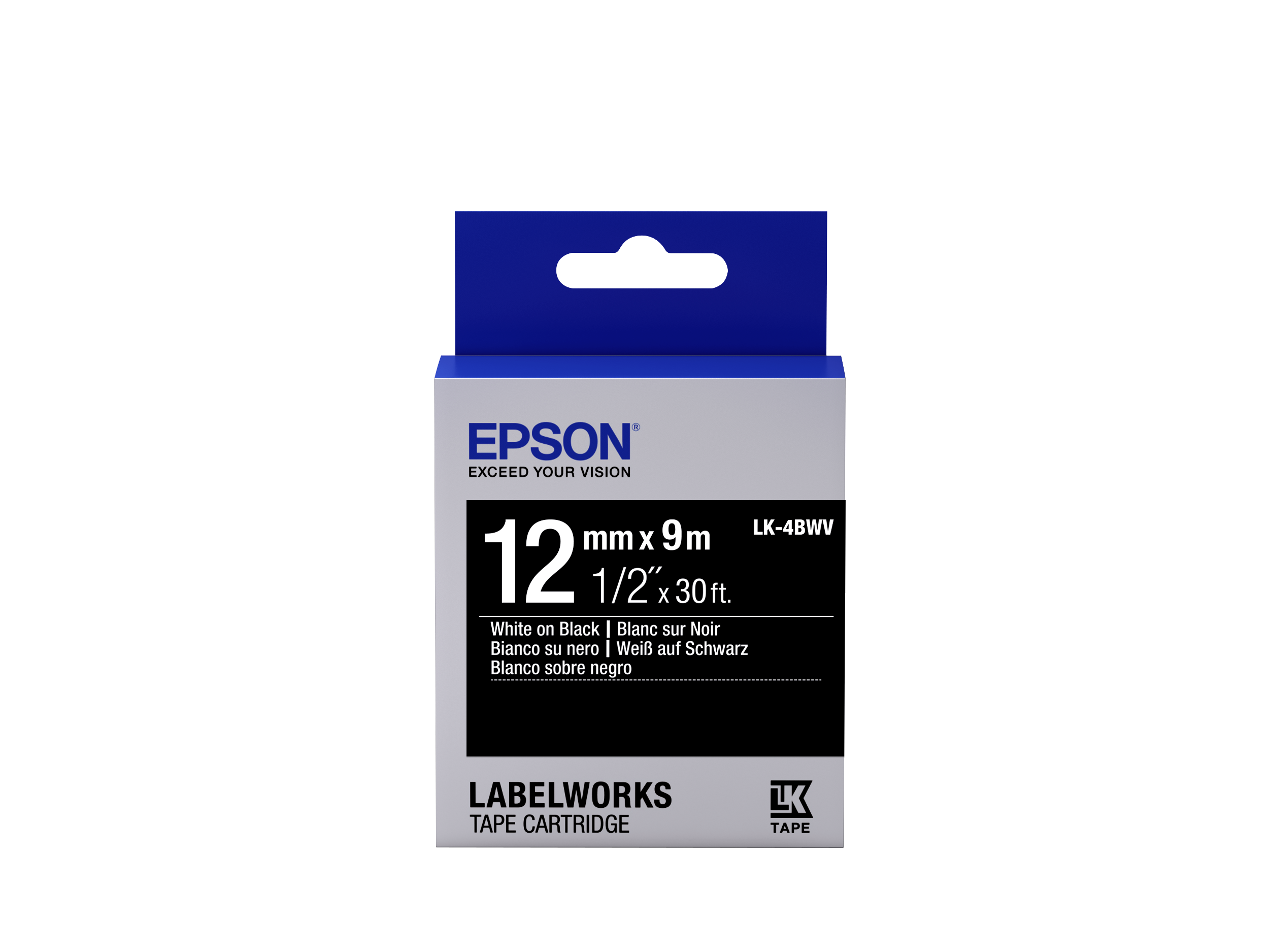 Cinta de etiquetas brillante EPSON LK-4BWV -