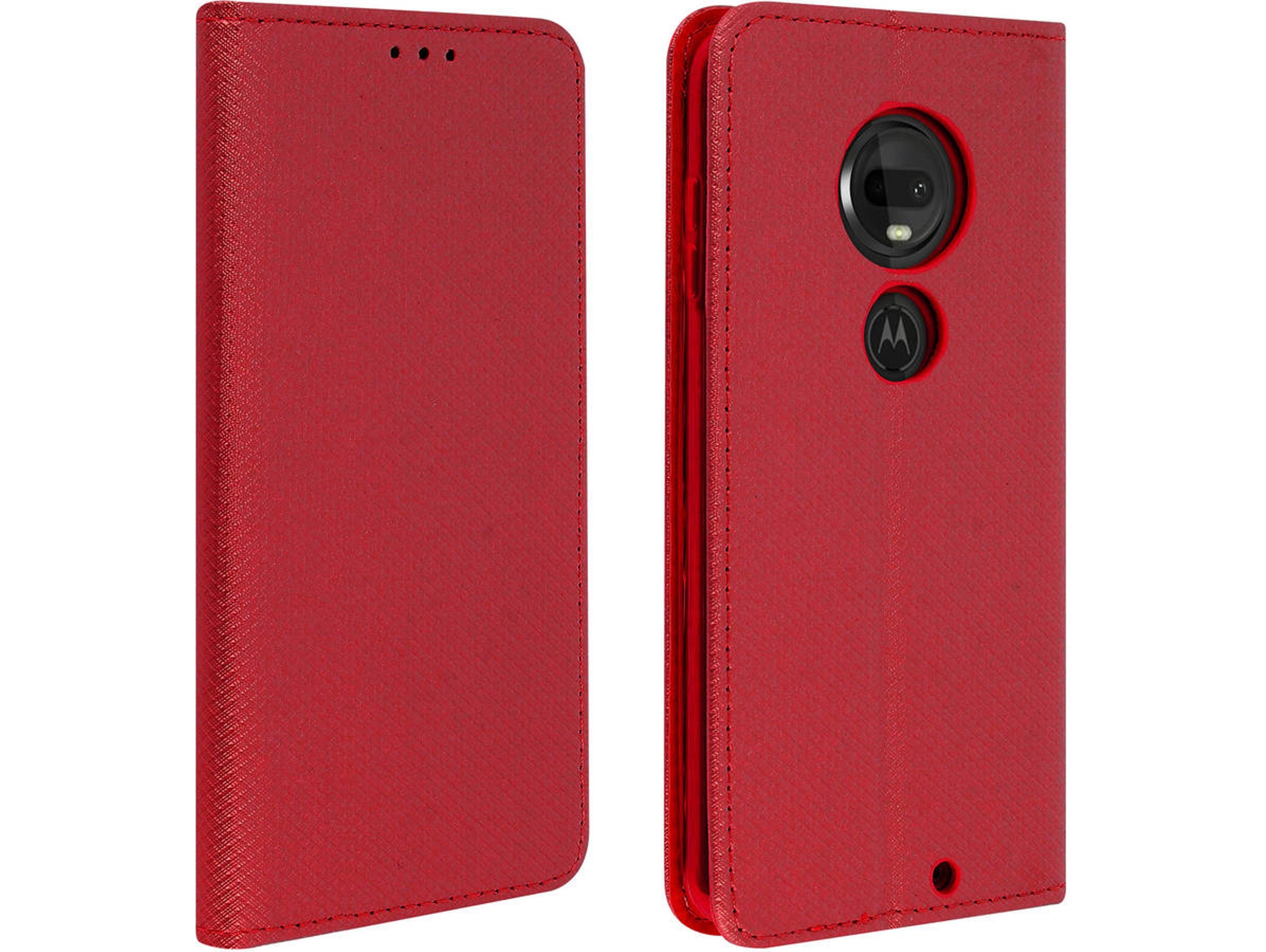 Funda Motorola Moto G7, G7 Plus AVIZAR Wallet Rojo