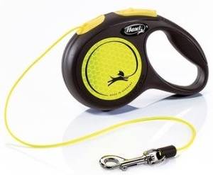 Correa para Perros FLEXI Ajustable y Reflectante (Amarillo - 3 m - Hasta: 8 Kg - XS - Porte Pequeño)