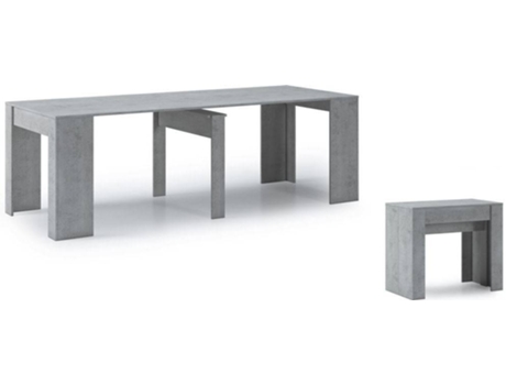 Mesa Consola Skraut home gris aglomerado 90x50x78 cm extensible hasta 237 5 posiciones diferentes dimensiones cerrado 78 90 50 cemento ideal para su comedor