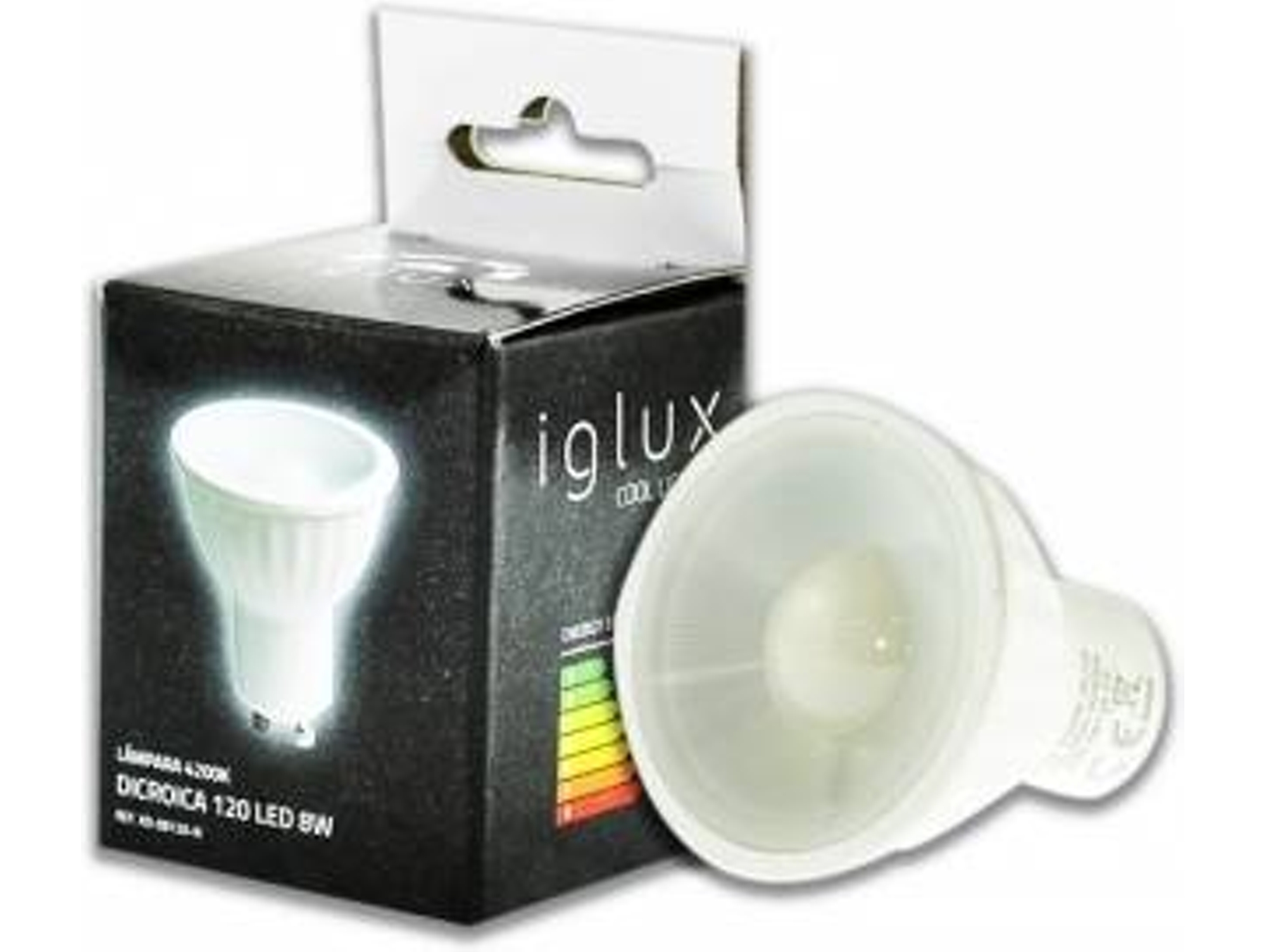 Iglux Bombilla Dicroica led 8w gu10 luz neutra xd08120n