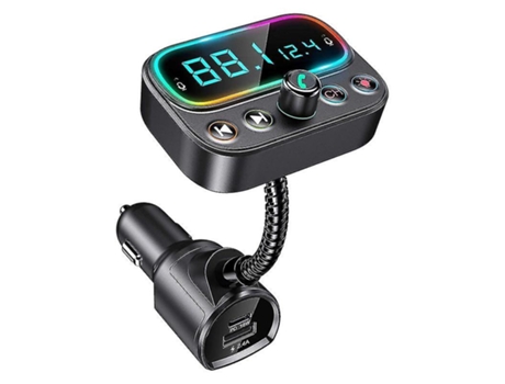 Bluetooth 5.0 Fm Transmitter,usb Bluetooth Car Adapter With Dual Mic Wireless Car Music Player Supp