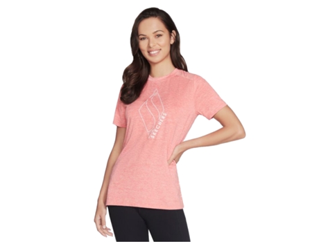 Camiseta SKECHERS Mujer (Algodón - Rosa - XS)