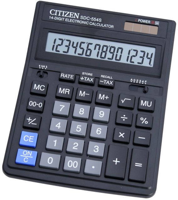 Calculadora Básica CITIZEN SDC-554S Negro (14 dígitos)