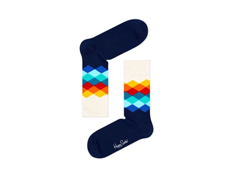 Medias HAPPY SOCKS Faded Diamond Sock Algodón Hombre (41/46 - Azul)