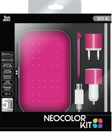 Conjunto de Accesorios TWODOTS Neocolor para Nintendo 3DS XL Rosa