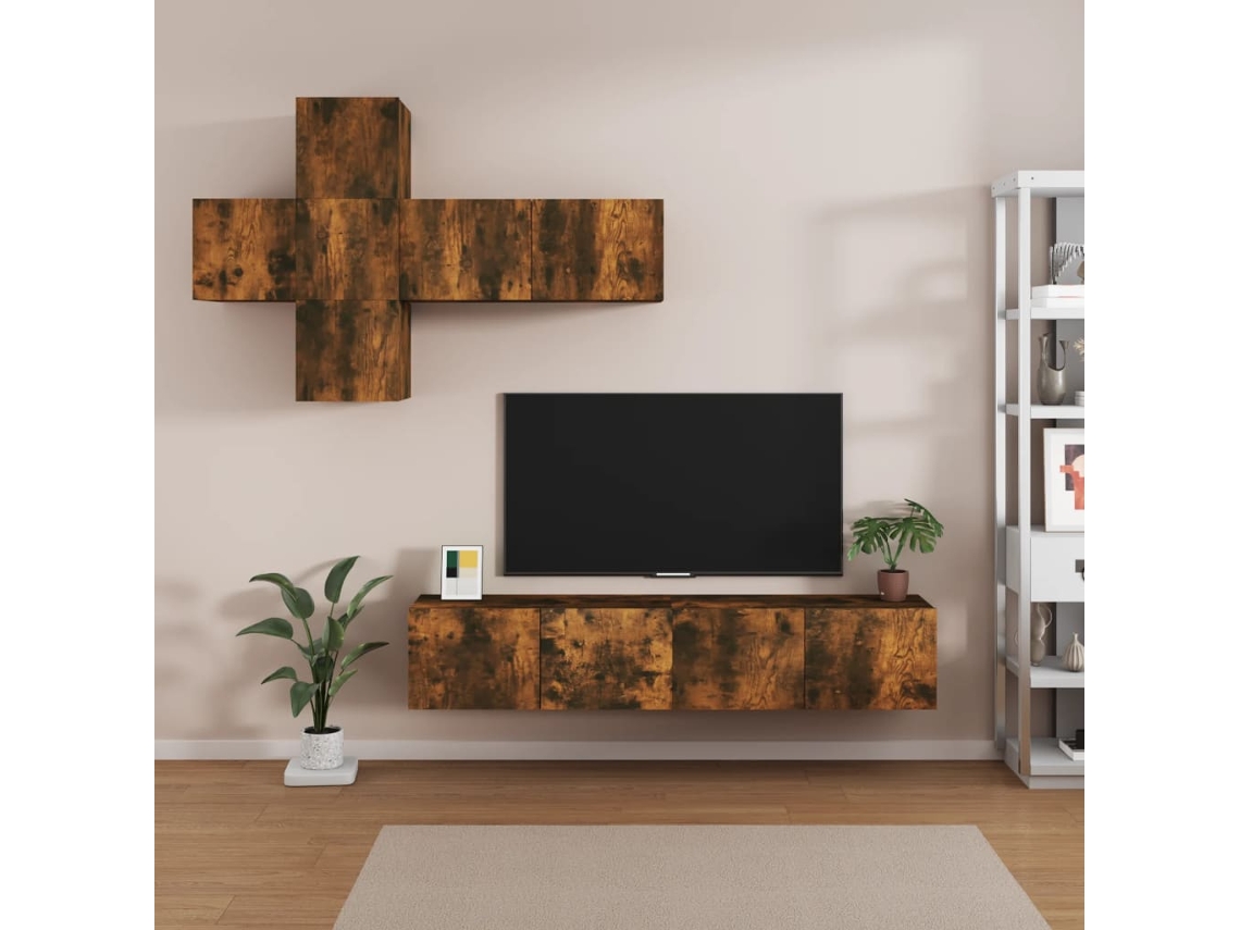 Maison Exclusive - Mueble TV pared madera contrachapada roble