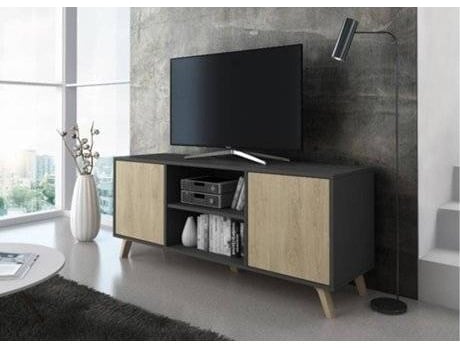 Mueble De Tv skraut home wind 140x40x57cm melamina 140 con 2 puertas comedor modelo color estructura gris antracita puccini selectionhome medidas 92 57 40