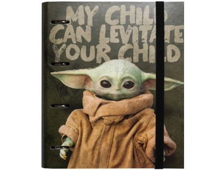 Dossier The Premium multicolor carpeta 4 anillas troquelada star wars mandalorianthe child grupo erik baby yoda mandarlorian a4 26x32