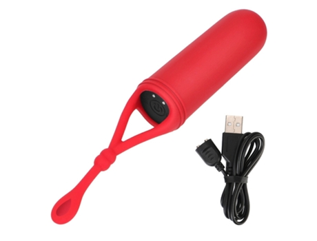 Mini vibrador recargable USB con 10 modos de vibración para mujer (rojo) VEANXIN