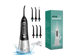 Irrigador Bucal Eléctrico Portátil Con Hilo Dental, Raspador Ultrasónico, Limpieza De Dientes Bucales - Negro (6 Boquillas) CHRUI