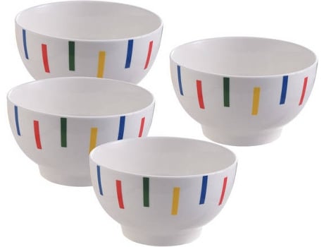 Set 4 Cuencos benetton be0253 blanco porcelana united colors of be113 4pcs bols 650ml new bone china diseño rayas