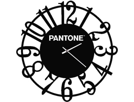 Reloj De Pared pantone by homemania hio8681847184034 negro y blanco metal 40x015x40 cm