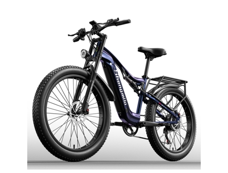 Bicicleta eléctrica SHENGMILO MX03, motor de 1000W, batería de 17,5 Ah, 40 km/h, neumáticos gruesos de 26 pulgadas