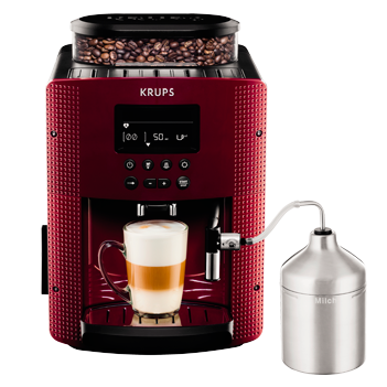 Cafetera KRUPS EA8165 rojo (15 bar - 3 Niveles de molienda)