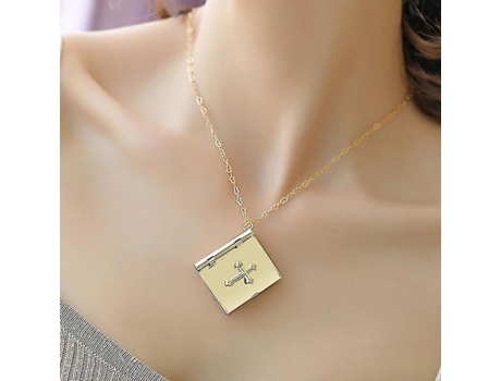 Collar retro miniatura miniatura legible collar bíblico regalo de Navidad para mujeres