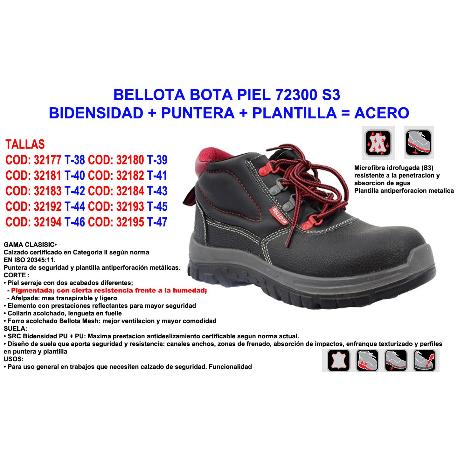 Bellota bota piel s3 72300 n  47 bidens+punt+plant acero