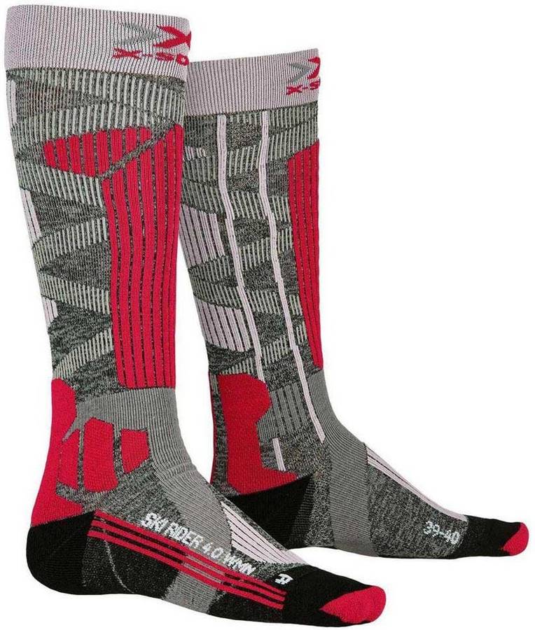 Calcetines para Mujer X-SOCKS Ski Rider 4.0 Gris para Esquí (EU 35 - 36)