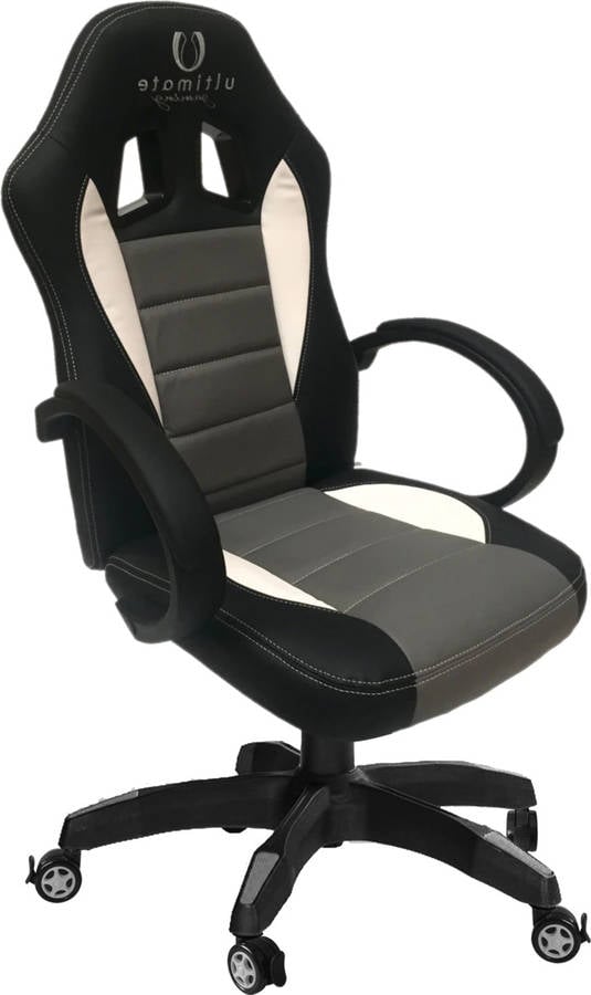 Silla Gaming ULTIMATE GAMING HPAINF0083 (Hasta 120 kg - Elevador a Gas Clase 4 - Negro y Gris)