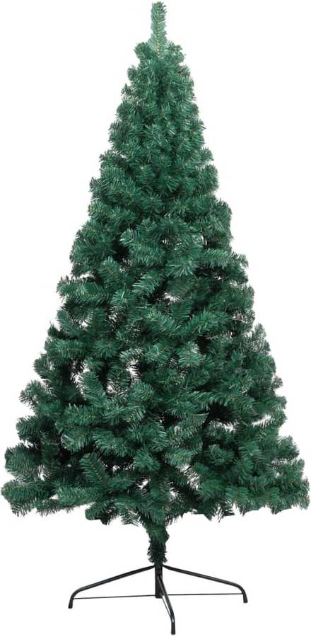 Medio Árbol De navidad artificial led y verde 240 cm vidaxl con luzes 125x63 x240