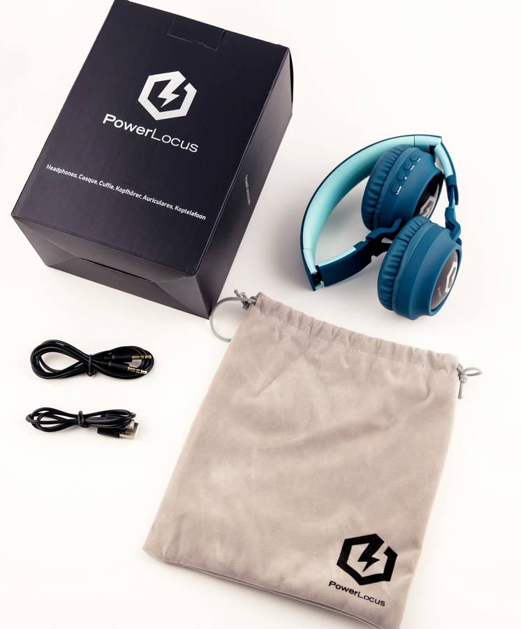 Auriculares Bluetooth POWERLOCUS Buddy 45 (On Ear - Micrófono - Noise Cancelling  - Azul)