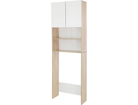 Armario Ecd Germany 2 puertas y estantes aglomerado 625 x 25 190 cm alto de lavadora con mueble baño blancosonoma para secadora espacio wc compartimentos almacenamiento