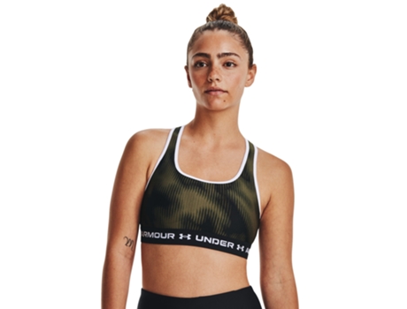 Sujetador de Mujer UNDER ARMOUR Sujeción Moderada Crossback Estampada Verde (S)