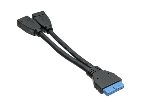 Cable USB INLINE 0,15 m Negro