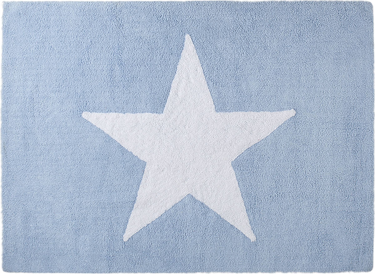 Alfombra Infantil HAPPY DECOR KIDS Big Star (Azul - Algodón - 160x120 cm)