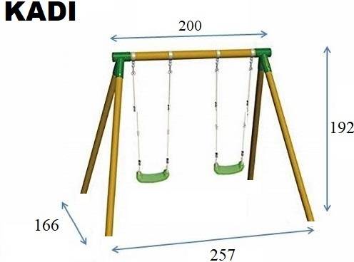 Columpio MASGAMES Kadi (2.57x1.66x1.92m - Marrón - Edad Mín. Recomendada:3)