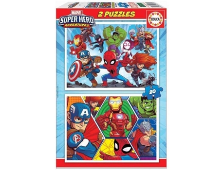 Puzzle Educa Borrassuper heroes marvel edad 3 anos 20 piezas 2x20