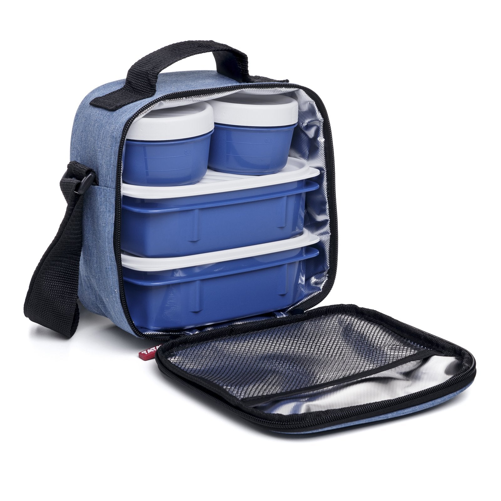 Bolsa Térmica Porta Alimentos 3L Con Recipientes Tatay Urban Food Casual (Azul-22.5 x 22 x 10 cm)