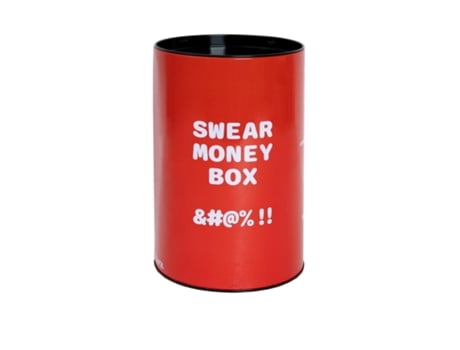 Hucha original con mensaje “swearwords box” Hucha grande para adultos de acero Hucha lata para regalo Medidas: 13 x 20 cm FISURA