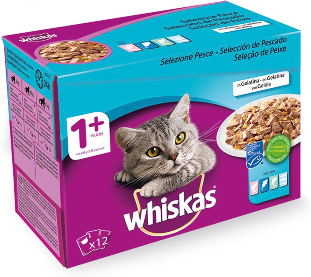 Piensos para Gatos WHISKAS (12 Un - 100g - Húmedo - Sabor: Pez)