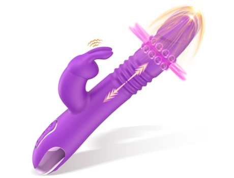 Vibrador de masaje telescópico impermeable de 10 frecuencias para mujeres (púrpura) VEANXIN