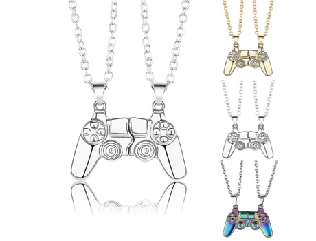 Collar de controlador de juego magnético parejas gamepad cadena colgante hombres regalos