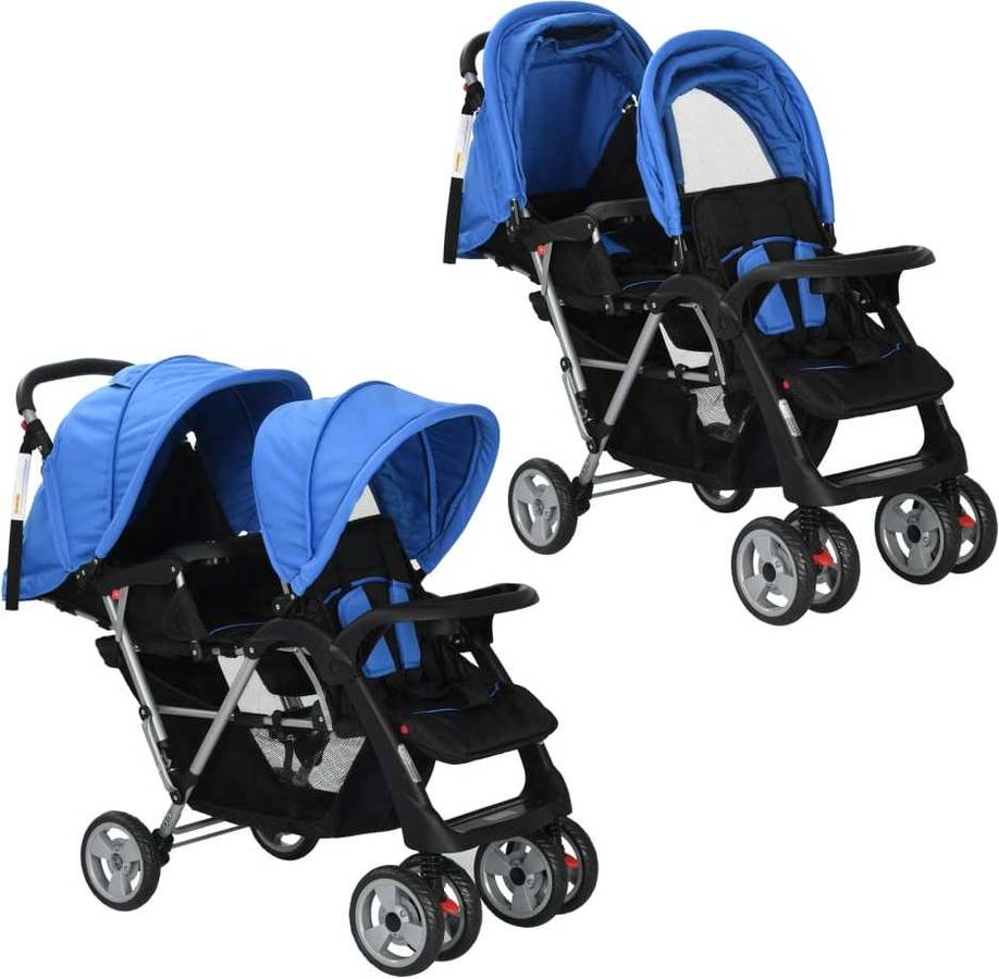 Carrito de Bebé Gemelos VIDAXL Azul