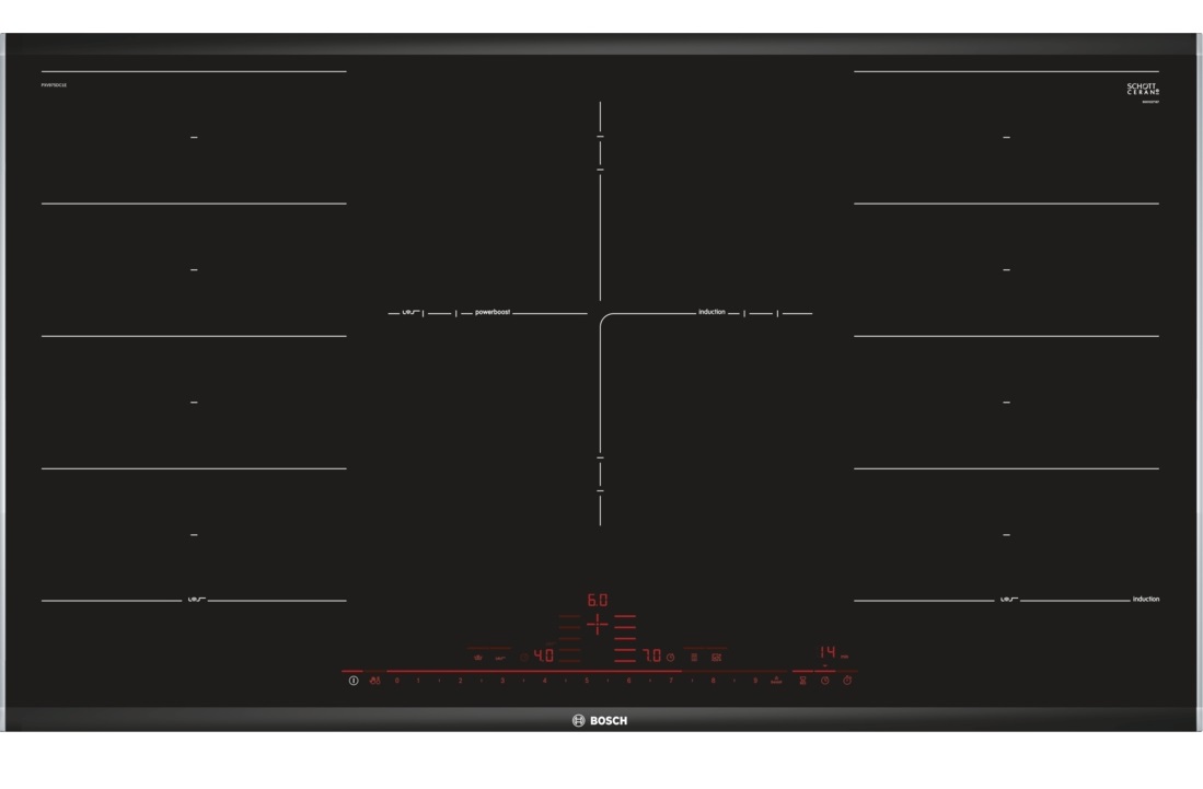 Placa Flex de Inducción BOSCH PXV975DC1E (Eléctrica - 91.6 cm - Negro)