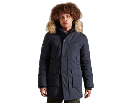 Abrigo para Hombre SUPERDRY (S - Poliéster - Azul)